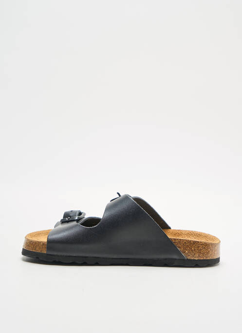 Mules/sabots tissage satiné bout ouvert noir DKR garcon