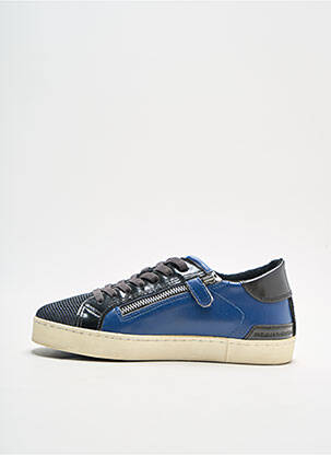 Baskets fermeture zip et lacets bout rond bleu DATE enfant
