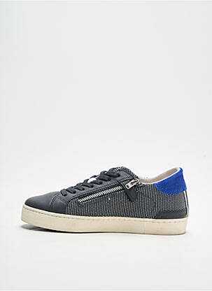 Baskets fermeture zip et lacets bout rond bleu DATE enfant