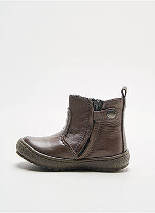Bottines/boots tissage satiné bout rond marron BELLAMY enfant