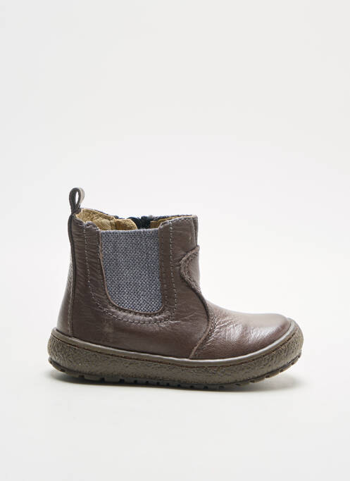 Bottines/boots tissage satiné bout rond marron BELLAMY enfant