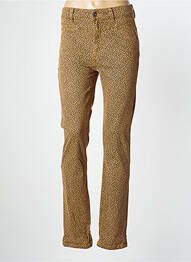 Pantalon slim stretch taille haute marron BONOBO femme