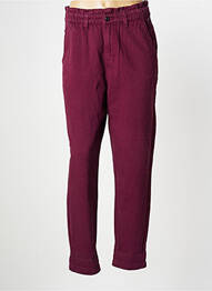 Pantalon large fermeture zippée sous rabat boutonné taille haute rouge BONOBO femme