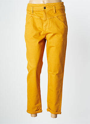 Jean coupe mom poches taille haute orange BONOBO femme