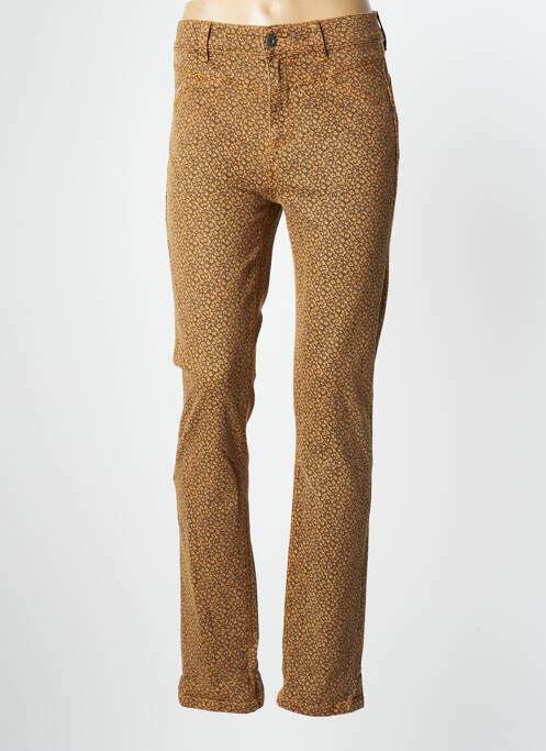 Pantalon slim stretch taille haute marron BONOBO femme