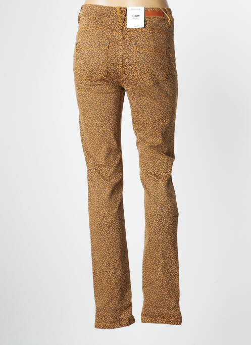 Pantalon slim stretch taille haute marron BONOBO femme