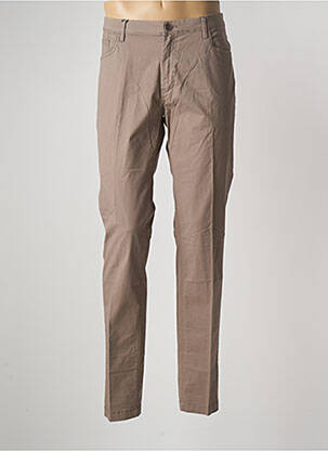 Pantalon slim fermeture zippée sous rabat boutonné taille normale marron DOPPELGÄNGER homme