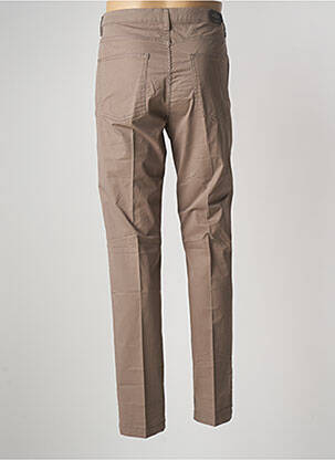 Pantalon slim fermeture zippée sous rabat boutonné taille normale marron DOPPELGÄNGER homme