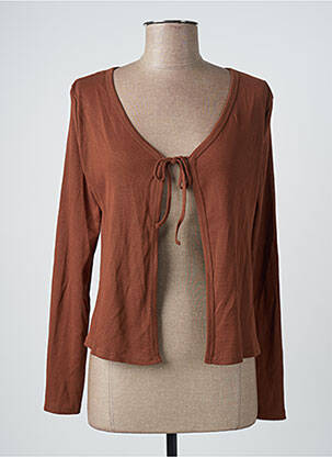 Gilet manches longues col rond marron CACHE CACHE femme