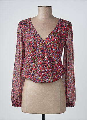 Blouse imprimé fleurs manches longues rouge CACHE CACHE femme
