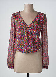 Blouse imprimé fleurs manches longues rouge CACHE CACHE femme