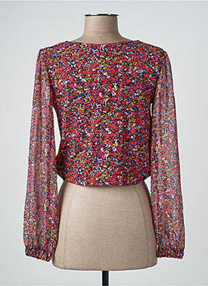 Blouse imprimé fleurs manches longues rouge CACHE CACHE femme