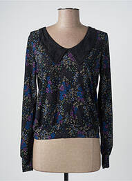 Blouse imprimé fleurs manches longues noir CACHE CACHE femme