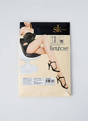 Collants tissage transparent noir SK ANGEL femme
