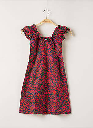 Robe courte manches courtes manches courtes rouge LAAGAM femme