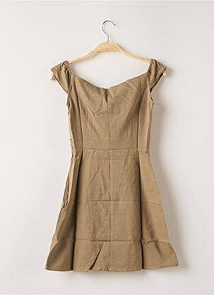 Robe courte manches courtes manches courtes vert LAAGAM femme