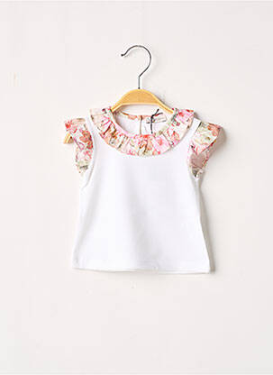 T-shirt fermeture boutonnée au dos manches courtes blanc J.O MILANO fille