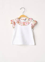 T-shirt fermeture boutonnée au dos manches courtes blanc J.O MILANO fille