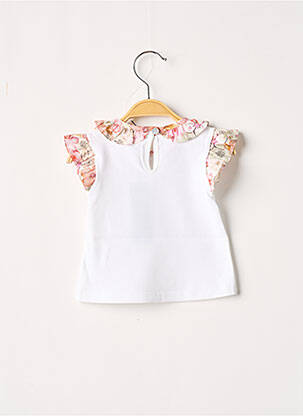 T-shirt fermeture boutonnée au dos manches courtes blanc J.O MILANO fille