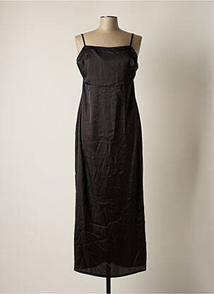 Robe mi-longue fermeture zippée au dos fines bretelles noir LAAGAM femme