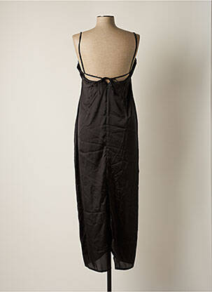 Robe mi-longue fermeture zippée au dos fines bretelles noir LAAGAM femme