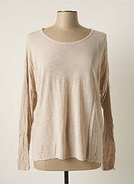 Pull stretch manches longues beige POLES femme