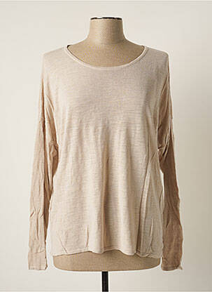 Pull stretch manches longues beige POLES femme