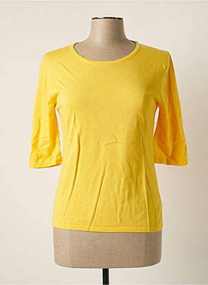 Pull coupe cintrée manches 3/4 jaune MONTAGUT femme