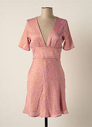 Robe courte coupe évasée manches courtes violet LAAGAM femme