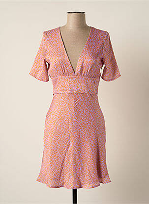 Robe courte coupe évasée manches courtes violet LAAGAM femme