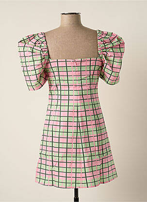 Robe courte fermeture zippée au dos manches courtes rose LAAGAM femme