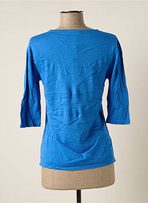 Pull coupe droite manches 3/4 bleu MONTAGUT femme
