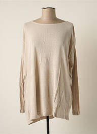 Pull tunique manches longues manches longues beige POLES femme