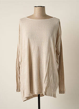 Pull tunique manches longues manches longues beige POLES femme