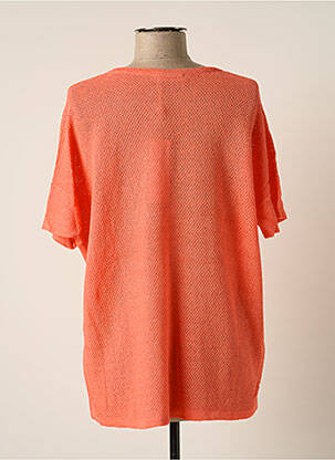 Pull col v manches courtes orange POLES femme