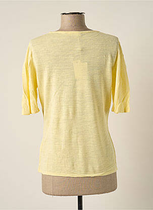 Pull tissage chiné manches courtes jaune POLES femme