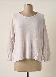 Pull maille souple et aérée manches longues rose POLES femme