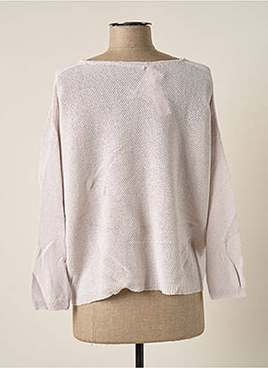 Pull maille souple et aérée manches longues rose POLES femme