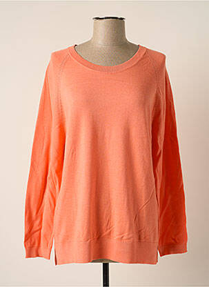 Pull tunique col rond manches longues orange MONTAGUT femme