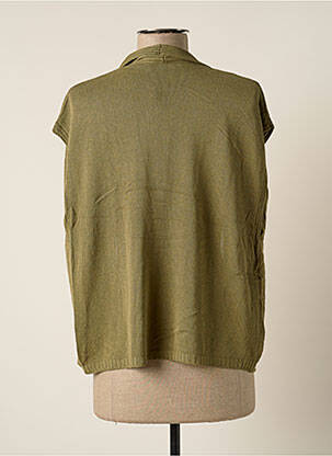 Gilet manches courtes resserrée sur le bas vert POLES femme
