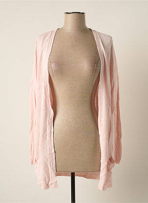 Gilet manches longues manches longues rose MONTAGUT femme