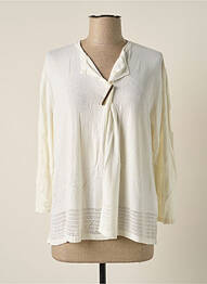 Gilet manches longues col v blanc POLES femme