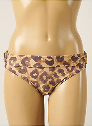 Bas de maillot de bain tissage satiné culotte marron BARTS femme