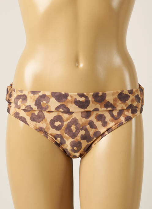 Bas de maillot de bain tissage satiné culotte marron BARTS femme