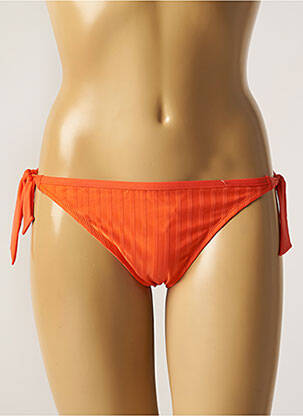 Bas de maillot de bain imprimé rayures bikini orange CHERRY BEACH femme