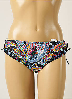 Bas de maillot de bain effet matière satinée culotte noir BELCOR femme