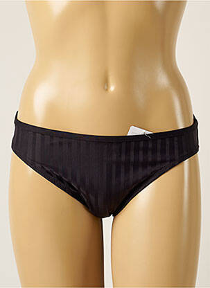 Bas de maillot de bain imprimé rayures culotte noir CHERRY BEACH femme