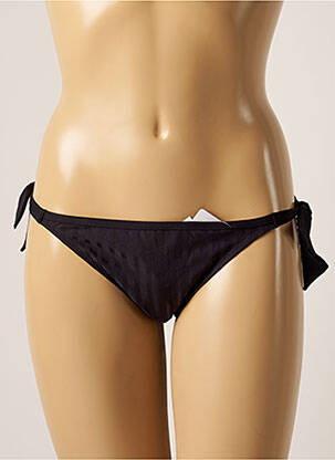 Bas de maillot de bain effet matière satinée bikini noir CHERRY BEACH femme