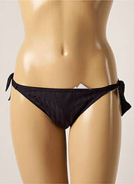 Bas de maillot de bain imprimé rayures bikini noir CHERRY BEACH femme