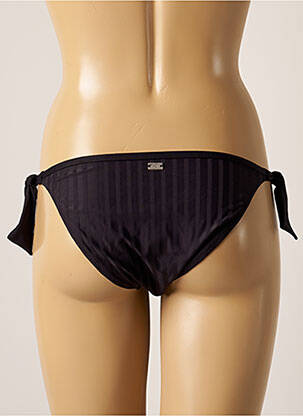 Bas de maillot de bain effet matière satinée bikini noir CHERRY BEACH femme